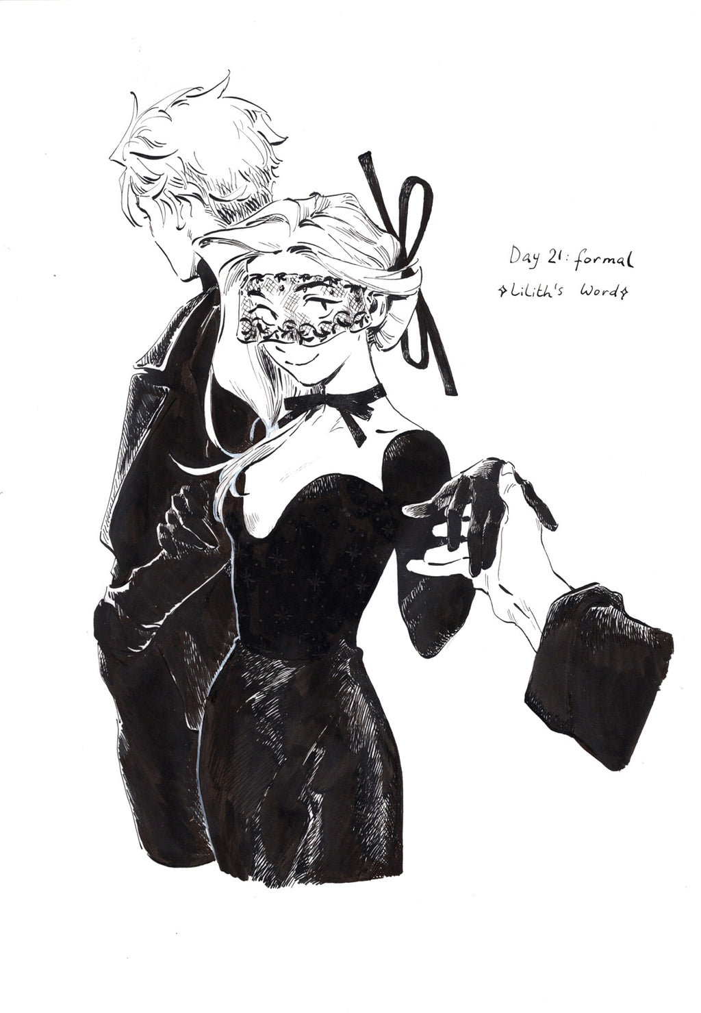 Original ink drawing - Day 21 (formal)