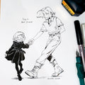 Original ink drawing - Day 4, Best Friend