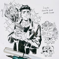 Original ink drawing - Day 10, favourite food