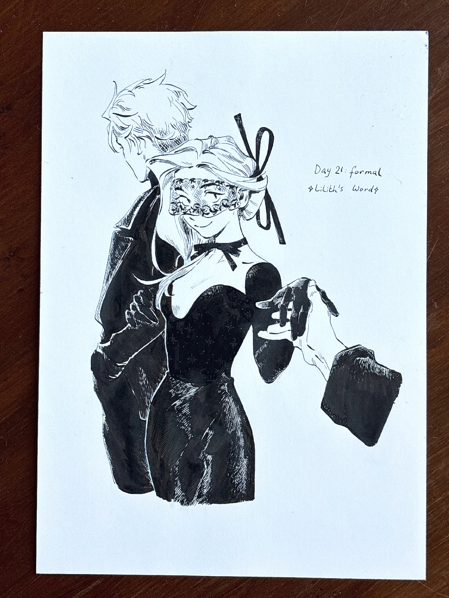 Original ink drawing - Day 21 (formal)