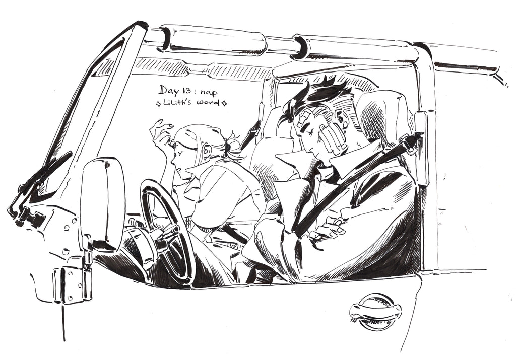 Original ink drawing - Day 13, nap
